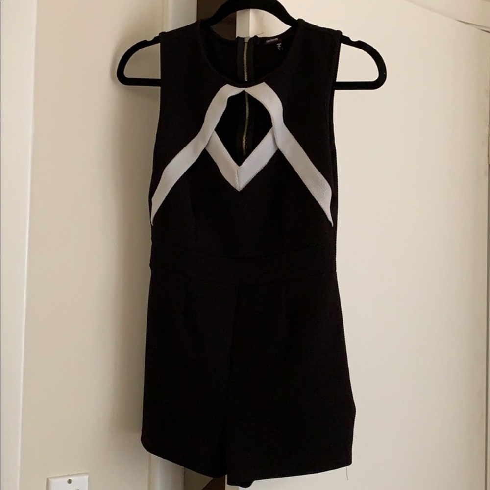 Black romper with front cut out